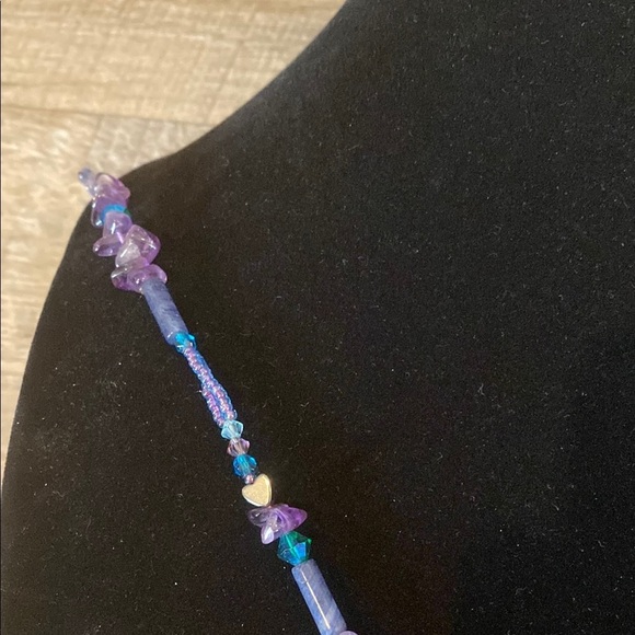 Amethyst Beaded Celestial Inspired Handmade Necklace with Circular Pendant - Picture 6 of 16